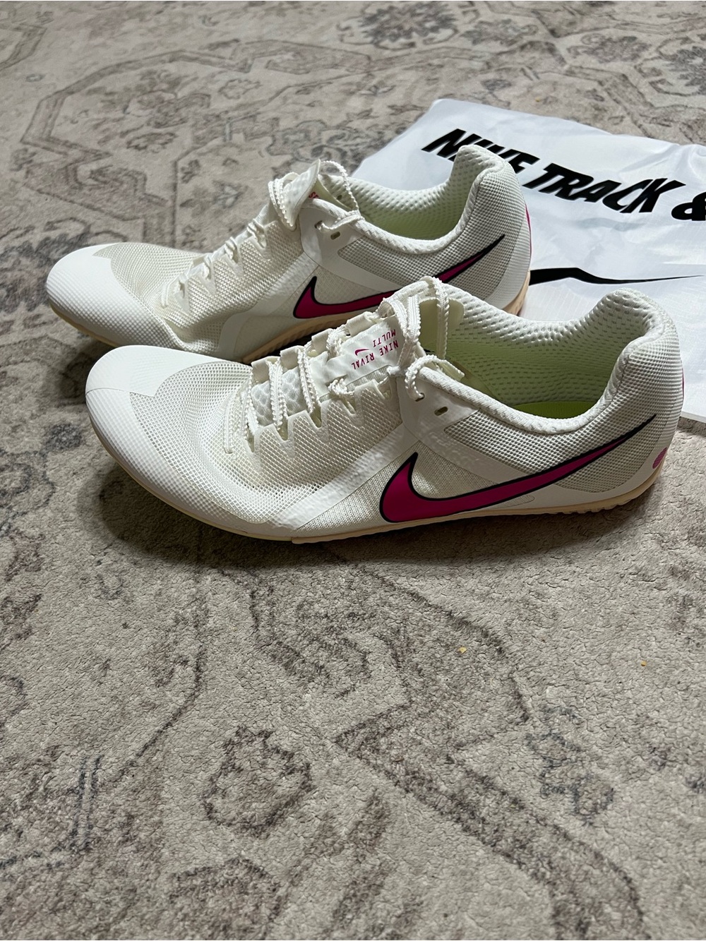 Nike Zoom Rival Multi-Event Track Shoes Spikes in"Sail/Fierce Pink”